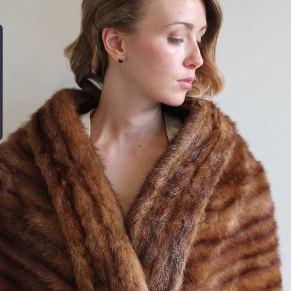 Vintage Mink Stole for bridal/formal, free size - Picture 3 of 7